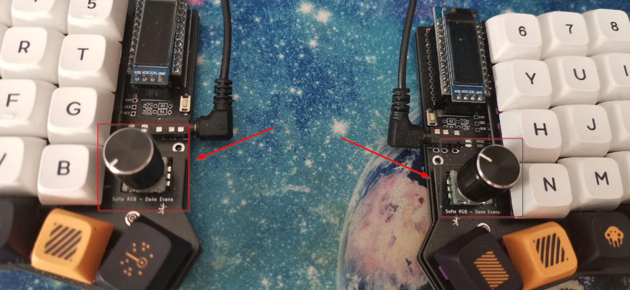 Posición de los potenciómetros