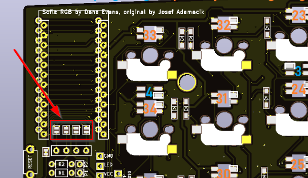 Ubicación de los puentes OLED
