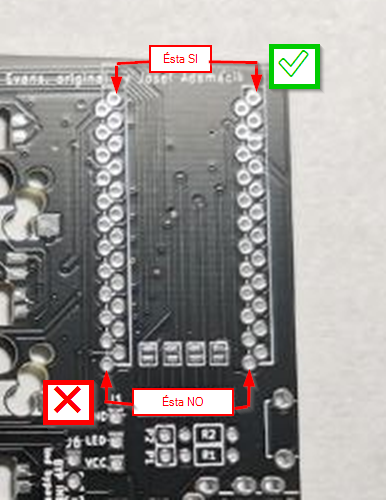 Posición correcta del Socket Header